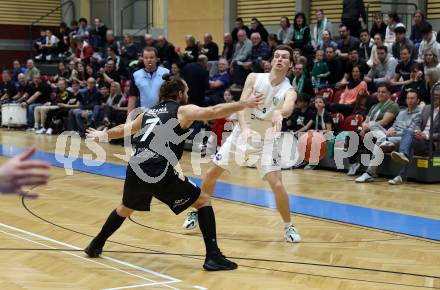 Basketball 2. Liga 2022/2023. Playoff.  2. Runde. KOS gegen Guessing Blackbirds. Andi Smrtnik  (KOS), Florian Poecksteiner  (Guessing). Klagenfurt, am 19.3.2023.
Foto: Kuess
www.qspictures.net
---
pressefotos, pressefotografie, kuess, qs, qspictures, sport, bild, bilder, bilddatenbank