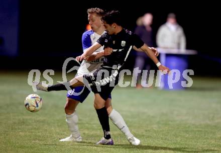 Fussball. Regionalliga. Treibach gegen LASK Amateure OOE.  Manuel Primusch, (Treibach),   Rocco Vicol    LASK). Treibach, 24.3.2023
Foto: Kuess


---
pressefotos, pressefotografie, kuess, qs, qspictures, sport, bild, bilder, bilddatenbank