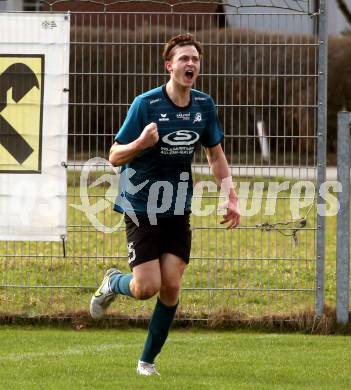 Fussball. Kaerntner Liga. Kraig gegen Austria Klagenfurt Amateure.  Torjubel Marco Pusnik  (Kraig). Treibach, 25.3.2023
Foto: Kuess


---
pressefotos, pressefotografie, kuess, qs, qspictures, sport, bild, bilder, bilddatenbank