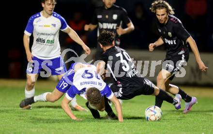 Fussball. Regionalliga. Treibach gegen LASK Amateure OOE.  Stefan Ebner, (Treibach),    Rocco Vicol   (LASK). Treibach, 24.3.2023
Foto: Kuess


---
pressefotos, pressefotografie, kuess, qs, qspictures, sport, bild, bilder, bilddatenbank