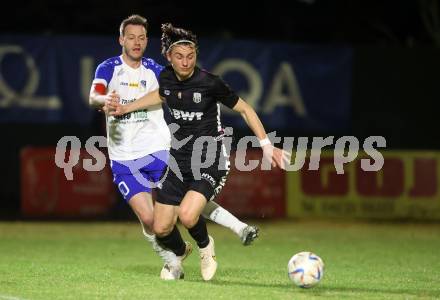 Fussball. Regionalliga. Treibach gegen LASK Amateure OOE.   Kevin Vaschauner,  (Treibach),    Yannick Oberleitner (LASK). Treibach, 24.3.2023
Foto: Kuess


---
pressefotos, pressefotografie, kuess, qs, qspictures, sport, bild, bilder, bilddatenbank