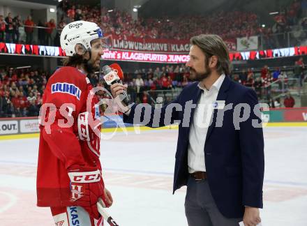 EBEL. Eishockey Bundesliga. EC KAC gegen Salzburg.  Manuel Ganahl, Marc Brabant   (KAC).  Klagenfurt, am 26.3.2023.
Foto: Kuess
www.qspictures.net
---
pressefotos, pressefotografie, kuess, qs, qspictures, sport, bild, bilder, bilddatenbank