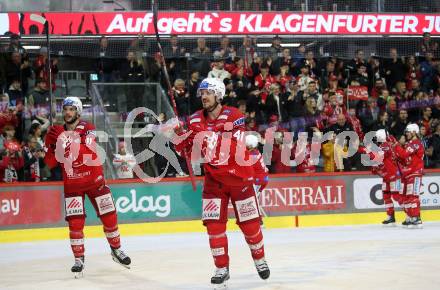 EBEL. Eishockey Bundesliga. EC KAC gegen Salzburg.  Jesper Jensen Aabo, Lukas haudum   (KAC).  Klagenfurt, am 26.3.2023.
Foto: Kuess
www.qspictures.net
---
pressefotos, pressefotografie, kuess, qs, qspictures, sport, bild, bilder, bilddatenbank