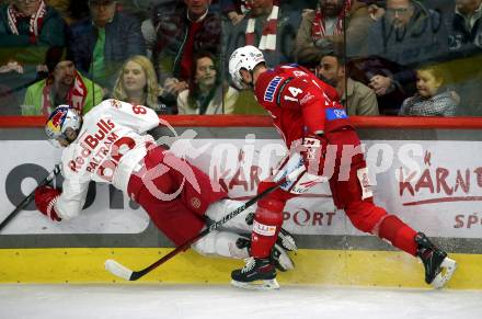 EBEL. Eishockey Bundesliga. EC KAC gegen Salzburg.   Paul Postma,   (KAC),  Florian Baltram  (Salzburg). Klagenfurt, am 26.3.2023.
Foto: Kuess
www.qspictures.net
---
pressefotos, pressefotografie, kuess, qs, qspictures, sport, bild, bilder, bilddatenbank