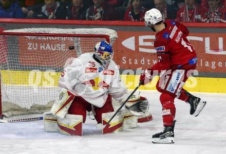 EBEL. Eishockey Bundesliga. EC KAC gegen Salzburg.   Lukas haudum,   (KAC),   Atte Tolvanen (Salzburg). Klagenfurt, am 26.3.2023.
Foto: Kuess
www.qspictures.net
---
pressefotos, pressefotografie, kuess, qs, qspictures, sport, bild, bilder, bilddatenbank