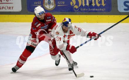 EBEL. Eishockey Bundesliga. EC KAC gegen Salzburg.   David Maier,  (KAC),   Chay Genoway  (Salzburg). Klagenfurt, am 26.3.2023.
Foto: Kuess
www.qspictures.net
---
pressefotos, pressefotografie, kuess, qs, qspictures, sport, bild, bilder, bilddatenbank