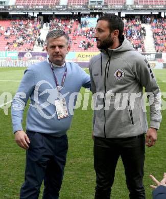 Fussball Bundesliga. SK Austria Klagenfurt gegen Salzburg.  Verabschiedung Markus Pink. Matthias Imhof, Markus Pink (Klagenfurt). Klagenfurt, am 2.4.2023.
Foto: Kuess
---
pressefotos, pressefotografie, kuess, qs, qspictures, sport, bild, bilder, bilddatenbank