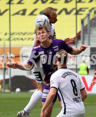 Fussball Bundesliga. SK Austria Klagenfurt gegen Sturm Graz.  Nicolas Binder, (Klagenfurt),     Jan Gorenc Stankovic (Graz).  Klagenfurt, am 16.4.2023.
Foto: Kuess
---
pressefotos, pressefotografie, kuess, qs, qspictures, sport, bild, bilder, bilddatenbank