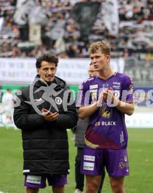 Fussball Bundesliga. SK Austria Klagenfurt gegen Sturm Graz. Vesel Demaku, Nicolas Binder  (Klagenfurt).  Klagenfurt, am 16.4.2023.
Foto: Kuess
---
pressefotos, pressefotografie, kuess, qs, qspictures, sport, bild, bilder, bilddatenbank