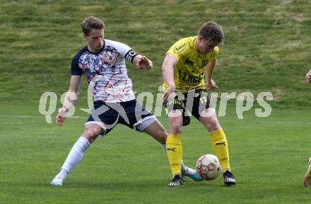 Fussball. Unterliga Ost. St. Veit  gegen Bad St. Leonhard.  Alexander Hofer   (St. Veit),  Andreas Steinkellner  (Bad St. Leonhard). St. Veit, 1.4.2023.
Foto: Kuess


---
pressefotos, pressefotografie, kuess, qs, qspictures, sport, bild, bilder, bilddatenbank