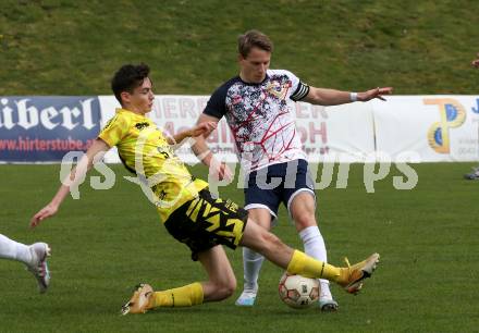 Fussball. Unterliga Ost. St. Veit  gegen Bad St. Leonhard.  Alexander Hofer   (St. Veit),   Michael Karl Schriefl (Bad St. Leonhard). St. Veit, 1.4.2023.
Foto: Kuess


---
pressefotos, pressefotografie, kuess, qs, qspictures, sport, bild, bilder, bilddatenbank