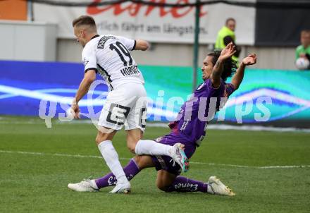 Fussball Bundesliga. SK Austria Klagenfurt gegen Sturm Graz.  Maximiliano Moreira Romero (Klagenfurt).  Klagenfurt, am 16.4.2023.
Foto: Kuess
---
pressefotos, pressefotografie, kuess, qs, qspictures, sport, bild, bilder, bilddatenbank