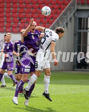 Fussball Bundesliga. SK Austria Klagenfurt gegen Sturm Graz. Nicolas Wimmer,   (Klagenfurt),  Stefan Hierlaender  (Graz).  Klagenfurt, am 16.4.2023.
Foto: Kuess
---
pressefotos, pressefotografie, kuess, qs, qspictures, sport, bild, bilder, bilddatenbank
