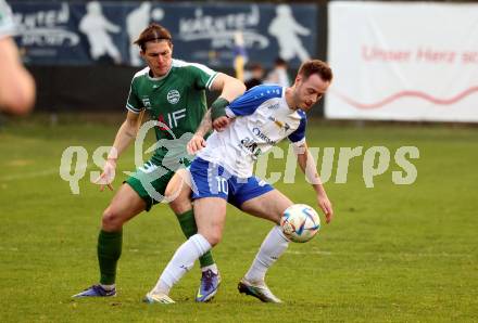 Fussball. Regionalliga. Treibach gegen DSV Leoben.   Kevin Vaschauner (Treibach),  Ricardo Bagadur  (Leoben). Treibach, 21.4.2023.
Foto: Kuess


---
pressefotos, pressefotografie, kuess, qs, qspictures, sport, bild, bilder, bilddatenbank