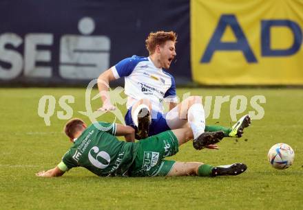 Fussball. Regionalliga. Treibach gegen DSV Leoben. Lukas Urnik  (Treibach),   Nico Pichler  (Leoben). Treibach, 21.4.2023.
Foto: Kuess


---
pressefotos, pressefotografie, kuess, qs, qspictures, sport, bild, bilder, bilddatenbank