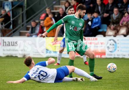 Fussball. Regionalliga. Treibach gegen DSV Leoben. Manuel Primusch  (Treibach),  Marco Untergrabner  (Leoben). Treibach, 21.4.2023.
Foto: Kuess


---
pressefotos, pressefotografie, kuess, qs, qspictures, sport, bild, bilder, bilddatenbank