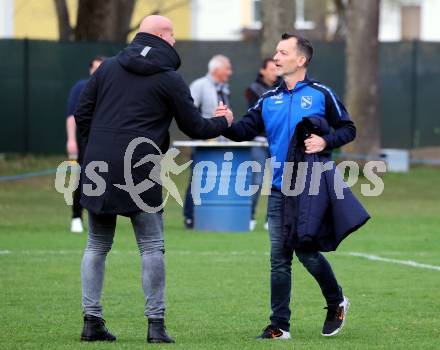 Fussball. Regionalliga. Treibach gegen DSV Leoben.  Trainer Carsten Jancker, (Treibach),    Trainer Rudi Perz  (Leoben). Treibach, 21.4.2023.
Foto: Kuess


---
pressefotos, pressefotografie, kuess, qs, qspictures, sport, bild, bilder, bilddatenbank