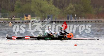 Rudern. Katharina Lobnig, Magdalena Lobnig. Klagenfurt, am 29.4.2023.
Foto: Kuess


---
pressefotos, pressefotografie, kuess, qs, qspictures, sport, bild, bilder, bilddatenbank