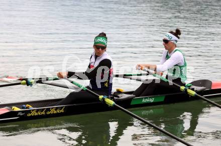 Rudern. Katharina Lobnig, Magdalena Lobnig. Klagenfurt, am 29.4.2023.
Foto: Kuess


---
pressefotos, pressefotografie, kuess, qs, qspictures, sport, bild, bilder, bilddatenbank