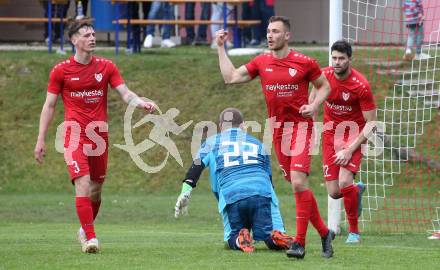 Fussball. Kaerntner Liga. Ferlach gegen Gmuend.   Torjubel Martin Posratschnig  (Ferlach). Ferlach 29.4.2023.
Foto: Kuess


---
pressefotos, pressefotografie, kuess, qs, qspictures, sport, bild, bilder, bilddatenbank