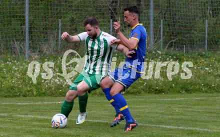 Fussball. 1. Klasse D. DSG Ferlach gegen Tainach.   Admir Hadzisulejmanovic (Ferlach),    Luka Ilicic (Tainach). Ferlach 29.4.2023.
Foto: Kuess


---
pressefotos, pressefotografie, kuess, qs, qspictures, sport, bild, bilder, bilddatenbank