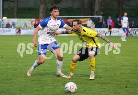 Fussball Rgionalliga. Treibach gegen Allerheiligen.  Davor Ponjavic  (Treibach),    Urban Zibert (Allerheiligen). Treibach 5.5.2023.
Foto: Kuess


---
pressefotos, pressefotografie, kuess, qs, qspictures, sport, bild, bilder, bilddatenbank