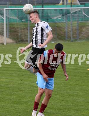 Fussball Kaerntner Liga. Bleiburg gegen Maria Saal.   Marcel Florian Primozic (Bleiburg),   Damjan Jovanovic (Maria Saal). Bleiburg 6.5.2023.
Foto: Kuess


---
pressefotos, pressefotografie, kuess, qs, qspictures, sport, bild, bilder, bilddatenbank