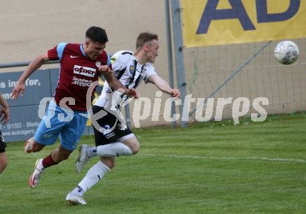 Fussball Kaerntner Liga. Bleiburg gegen Maria Saal.  Marcel Florian Primozic  (Bleiburg),  Damjan Jovanovic  (Maria Saal). Bleiburg 6.5.2023.
Foto: Kuess


---
pressefotos, pressefotografie, kuess, qs, qspictures, sport, bild, bilder, bilddatenbank