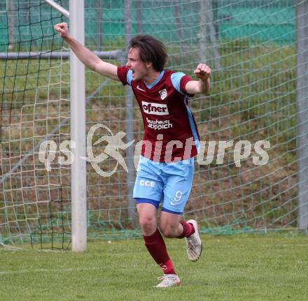 Fussball Kaerntner Liga. Bleiburg gegen Maria Saal.   Torjubel Marco Paul Pirker  (Maria Saal). Bleiburg 6.5.2023.
Foto: Kuess


---
pressefotos, pressefotografie, kuess, qs, qspictures, sport, bild, bilder, bilddatenbank