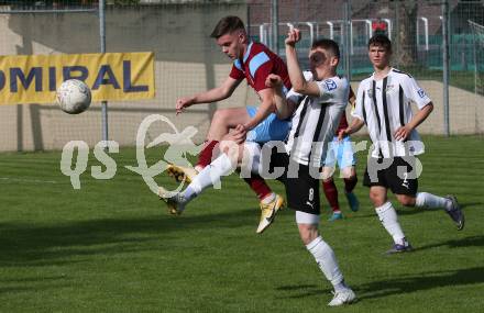 Fussball Kaerntner Liga. Bleiburg gegen Maria Saal.  Marcel Florian Primozic  (Bleiburg),    Marcel Lukic (Maria Saal). Bleiburg 6.5.2023.
Foto: Kuess


---
pressefotos, pressefotografie, kuess, qs, qspictures, sport, bild, bilder, bilddatenbank