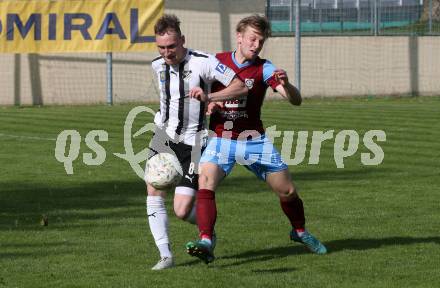 Fussball Kaerntner Liga. Bleiburg gegen Maria Saal.  Marcel Florian Primozic  (Bleiburg),  Alexander Kerhe  (Maria Saal). Bleiburg 6.5.2023.
Foto: Kuess


---
pressefotos, pressefotografie, kuess, qs, qspictures, sport, bild, bilder, bilddatenbank