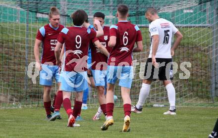 Fussball Kaerntner Liga. Bleiburg gegen Maria Saal.   Torjubel Marco Paul Pirker  (Maria Saal). Bleiburg 6.5.2023.
Foto: Kuess


---
pressefotos, pressefotografie, kuess, qs, qspictures, sport, bild, bilder, bilddatenbank