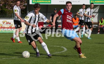 Fussball Kaerntner Liga. Bleiburg gegen Maria Saal.  Maximilian Liesnig  (Bleiburg),  Marcel Lukic  (Maria Saal). Bleiburg 6.5.2023.
Foto: Kuess


---
pressefotos, pressefotografie, kuess, qs, qspictures, sport, bild, bilder, bilddatenbank