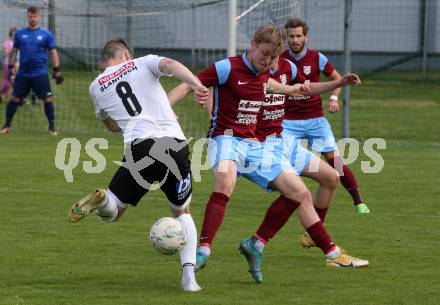 Fussball Kaerntner Liga. Bleiburg gegen Maria Saal.  Marcel Florian Primozic  (Bleiburg),  Alexander Kerhe  (Maria Saal). Bleiburg 6.5.2023.
Foto: Kuess


---
pressefotos, pressefotografie, kuess, qs, qspictures, sport, bild, bilder, bilddatenbank