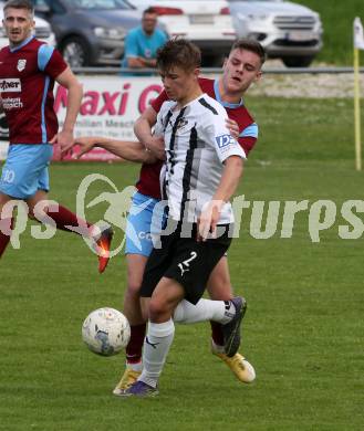 Fussball Kaerntner Liga. Bleiburg gegen Maria Saal.  Maximilian Liesnig  (Bleiburg),  Marcel Lukic  (Maria Saal). Bleiburg 6.5.2023.
Foto: Kuess


---
pressefotos, pressefotografie, kuess, qs, qspictures, sport, bild, bilder, bilddatenbank