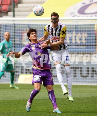 Fussball Bundesliga. SK Austria Klagenfurt gegen LASK.  Sebastian Guerra Soto,  (Klagenfurt),  Felix Luckeneder  (LASK).  Klagenfurt, am 7.5.2023.
Foto: Kuess
---
pressefotos, pressefotografie, kuess, qs, qspictures, sport, bild, bilder, bilddatenbank