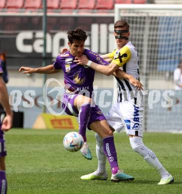 Fussball Bundesliga. SK Austria Klagenfurt gegen LASK. Sebastian Guerra Soto, (Klagenfurt),     Felix Luckeneder (LASK).  Klagenfurt, am 7.5.2023.
Foto: Kuess
---
pressefotos, pressefotografie, kuess, qs, qspictures, sport, bild, bilder, bilddatenbank
