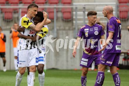 Fussball Bundesliga. SK Austria Klagenfurt gegen LASK. Torjubel Ibrahim Mustapha  (LASK).  Klagenfurt, am 7.5.2023.
Foto: Kuess
---
pressefotos, pressefotografie, kuess, qs, qspictures, sport, bild, bilder, bilddatenbank