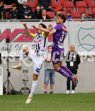 Fussball Bundesliga. SK Austria Klagenfurt gegen LASK. Thorsten Mahrer, (Klagenfurt),    Robert Zulj   (LASK).  Klagenfurt, am 7.5.2023.
Foto: Kuess
---
pressefotos, pressefotografie, kuess, qs, qspictures, sport, bild, bilder, bilddatenbank