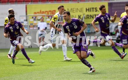 Fussball Bundesliga. SK Austria Klagenfurt gegen LASK.  Torjubel Andrew Irving (Klagenfurt). Klagenfurt, am 7.5.2023.
Foto: Kuess
---
pressefotos, pressefotografie, kuess, qs, qspictures, sport, bild, bilder, bilddatenbank