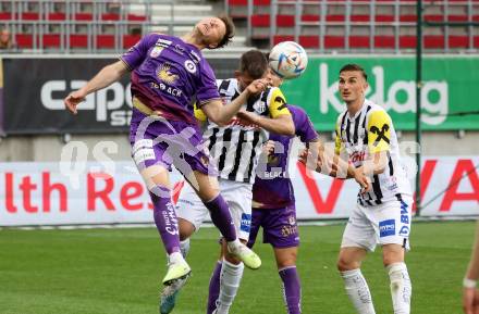 Fussball Bundesliga. SK Austria Klagenfurt gegen LASK. Fabian Miesenboeck,  (Klagenfurt),    Filip Stojkovic (LASK).  Klagenfurt, am 7.5.2023.
Foto: Kuess
---
pressefotos, pressefotografie, kuess, qs, qspictures, sport, bild, bilder, bilddatenbank