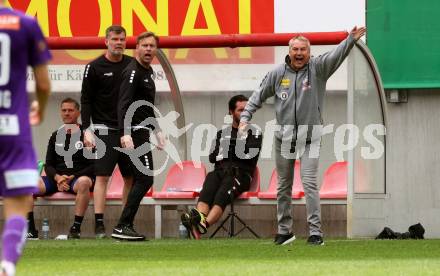 Fussball Bundesliga. SK Austria Klagenfurt gegen LASK.  Co-Trainer Martin Lassnig, Trainer Peter Pacult (Klagenfurt). Klagenfurt, am 7.5.2023.
Foto: Kuess
---
pressefotos, pressefotografie, kuess, qs, qspictures, sport, bild, bilder, bilddatenbank