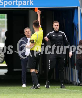 Fussball Bundesliga. SK Austria Klagenfurt gegen LASK.  Matthias Imhof, Schiedsrichter Alain Sadikovski.  Klagenfurt, am 7.5.2023.
Foto: Kuess
---
pressefotos, pressefotografie, kuess, qs, qspictures, sport, bild, bilder, bilddatenbank