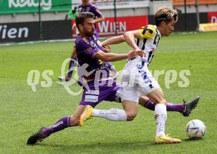 Fussball Bundesliga. SK Austria Klagenfurt gegen LASK.  Kosmas Gkezos, (Klagenfurt),    Keito Nakamura (LASK).  Klagenfurt, am 7.5.2023.
Foto: Kuess
---
pressefotos, pressefotografie, kuess, qs, qspictures, sport, bild, bilder, bilddatenbank