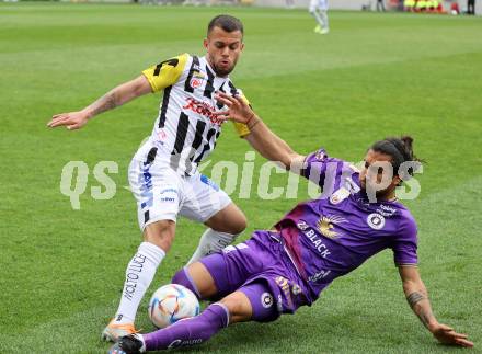 Fussball Bundesliga. SK Austria Klagenfurt gegen LASK.  Maximiliano Moreira Romero,  (Klagenfurt),  Sascha Horvath  (LASK).  Klagenfurt, am 7.5.2023.
Foto: Kuess
---
pressefotos, pressefotografie, kuess, qs, qspictures, sport, bild, bilder, bilddatenbank