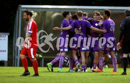 Fussball Kaerntner Liga. KAC gegen Austria Klagenfurt Amat.  Torjubel  (Austria Klagenfurt). Klagenfurt, 12.5.2023.
Foto: Kuess


---
pressefotos, pressefotografie, kuess, qs, qspictures, sport, bild, bilder, bilddatenbank