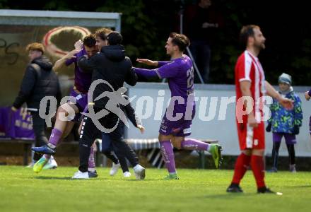 Fussball Kaerntner Liga. KAC gegen Austria Klagenfurt Amat.   Torjubel  (Austria Klagenfurt). Klagenfurt, 12.5.2023.
Foto: Kuess


---
pressefotos, pressefotografie, kuess, qs, qspictures, sport, bild, bilder, bilddatenbank