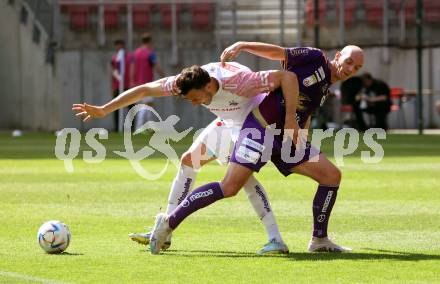 Fussball Bundesliga. SK Austria Klagenfurt gegen FK Austria Wien.  Nicolas Wimmer,  (Klagenfurt),  Haris Tabakovic  (Wien).  Klagenfurt, am 21.5.2023.
Foto: Kuess
---
pressefotos, pressefotografie, kuess, qs, qspictures, sport, bild, bilder, bilddatenbank