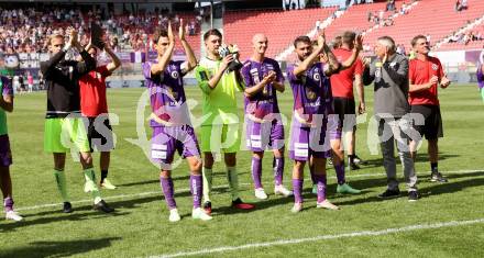 Fussball Bundesliga. SK Austria Klagenfurt gegen FK Austria Wien. Thorsten Mahrer, Phillip Menzel, Nicolas Wimmer, Kosmas Gkezos  (Klagenfurt).  Klagenfurt, am 21.5.2023.
Foto: Kuess
---
pressefotos, pressefotografie, kuess, qs, qspictures, sport, bild, bilder, bilddatenbank