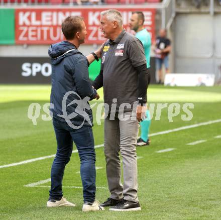 Fussball Bundesliga. SK Austria Klagenfurt gegen FK Austria Wien. Klaus Mitterdorfer, Trainer Peter Pacult.  Klagenfurt, am 21.5.2023.
Foto: Kuess
---
pressefotos, pressefotografie, kuess, qs, qspictures, sport, bild, bilder, bilddatenbank